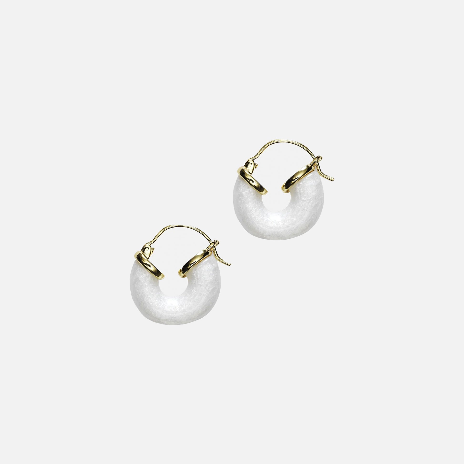 Petit White Swell Hoop Gold