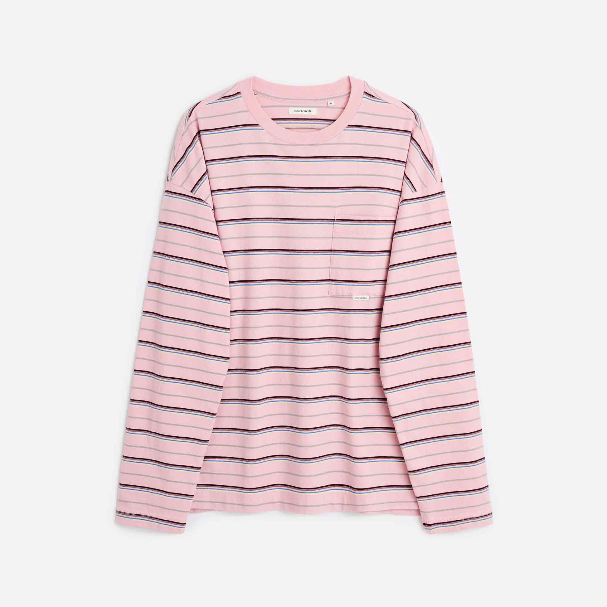 Stripe Pocket Tee Pink