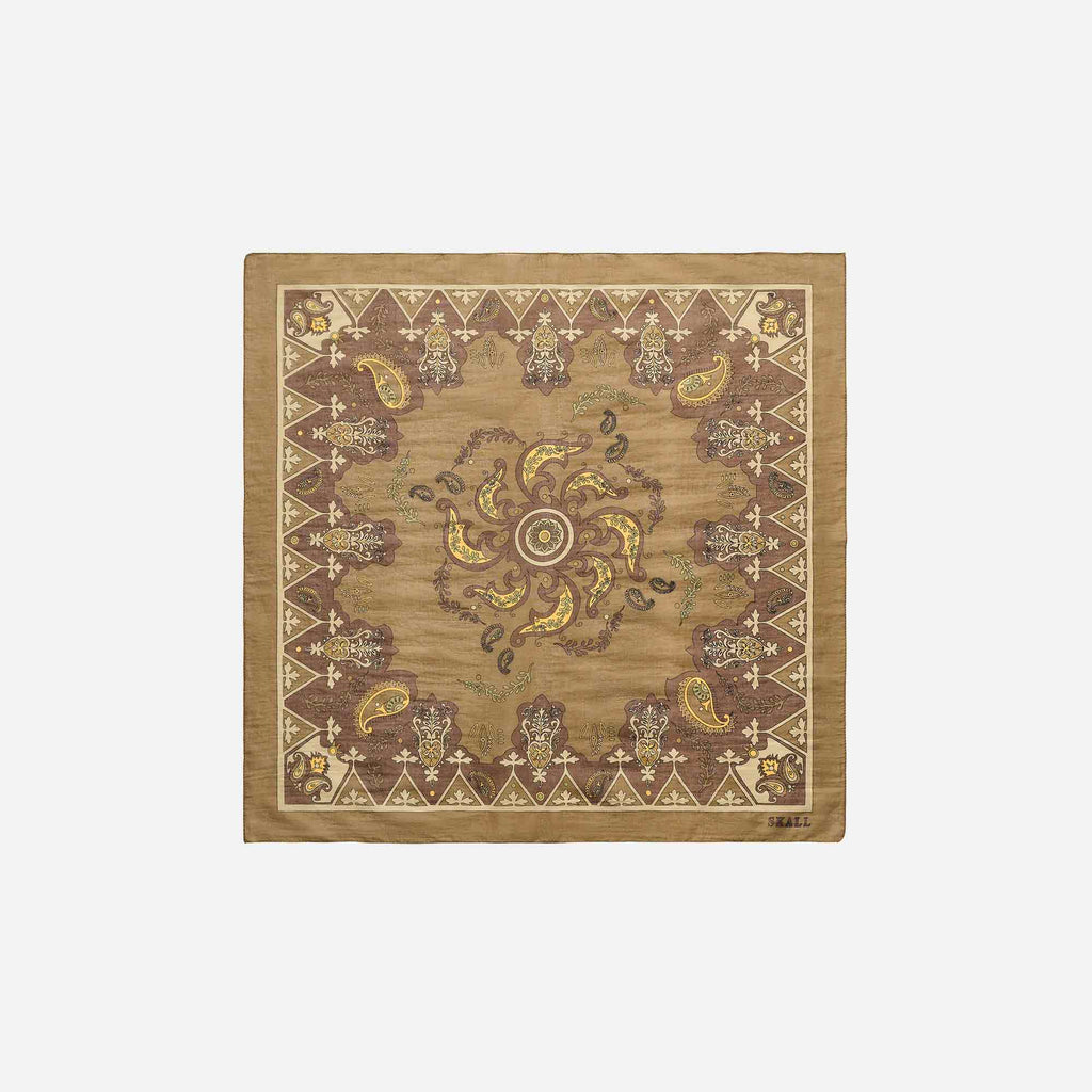 Pippa Scarf Khaki Paisley Print