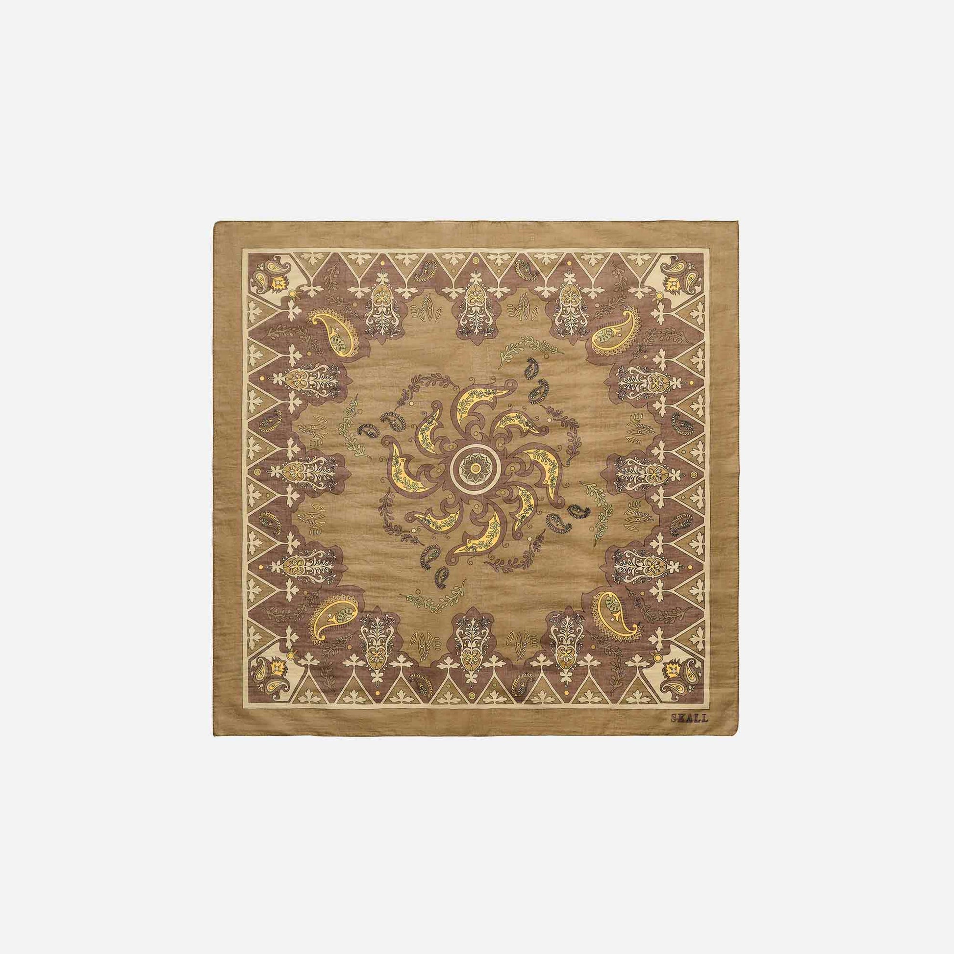 Pippa Scarf Khaki Paisley Print