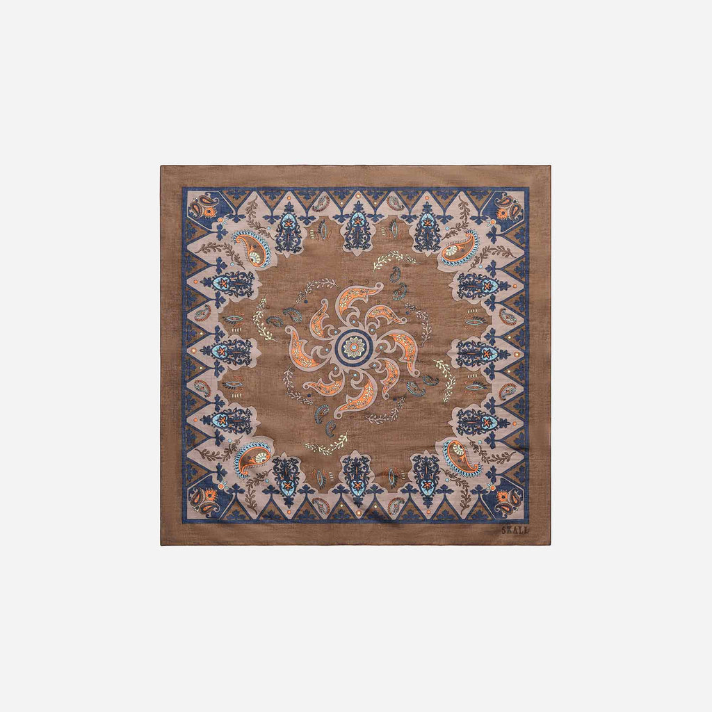 Pippa Scarf Brown Paisley Print