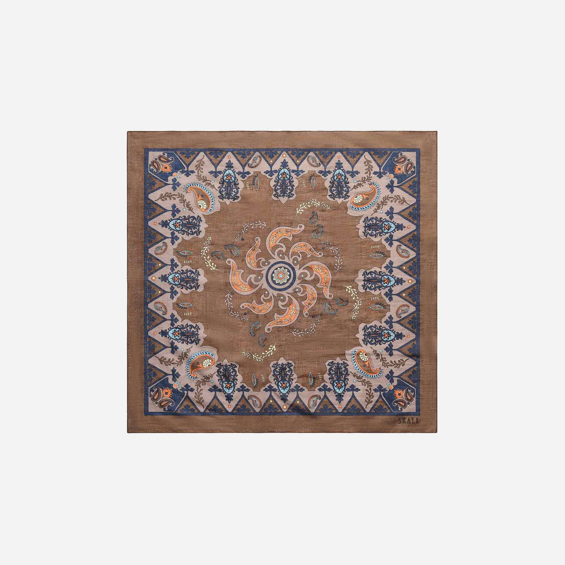 Pippa Scarf Brown Paisley Print