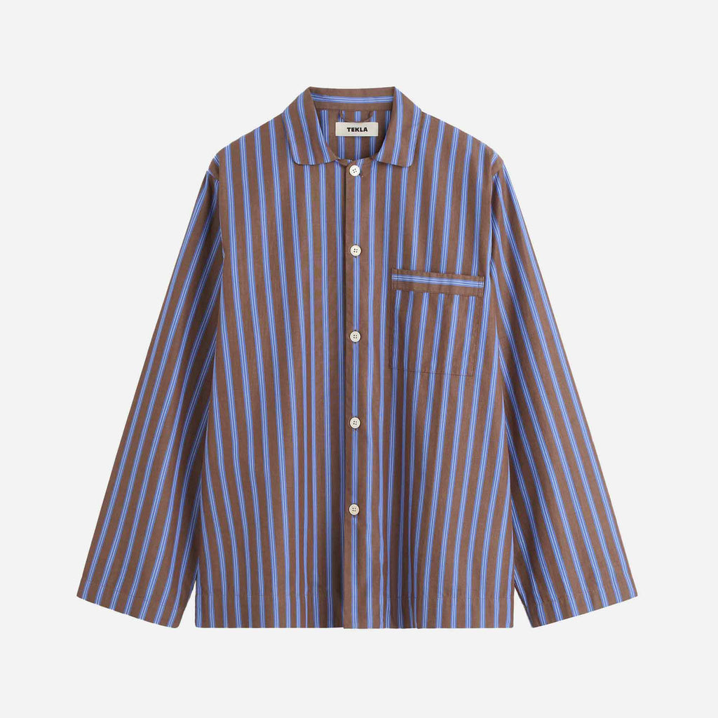 Poplin Long-Sleeved Shirt Chestnut Stripes