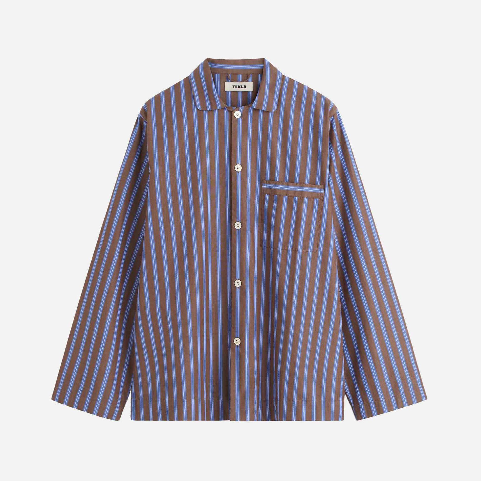 Poplin Long-Sleeved Shirt Chestnut Stripes