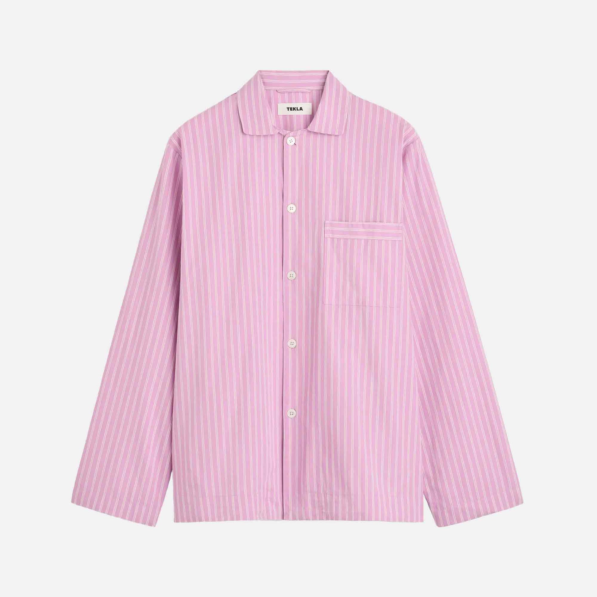 Poplin Long-Sleeved Shirt Purple Pink Stripes