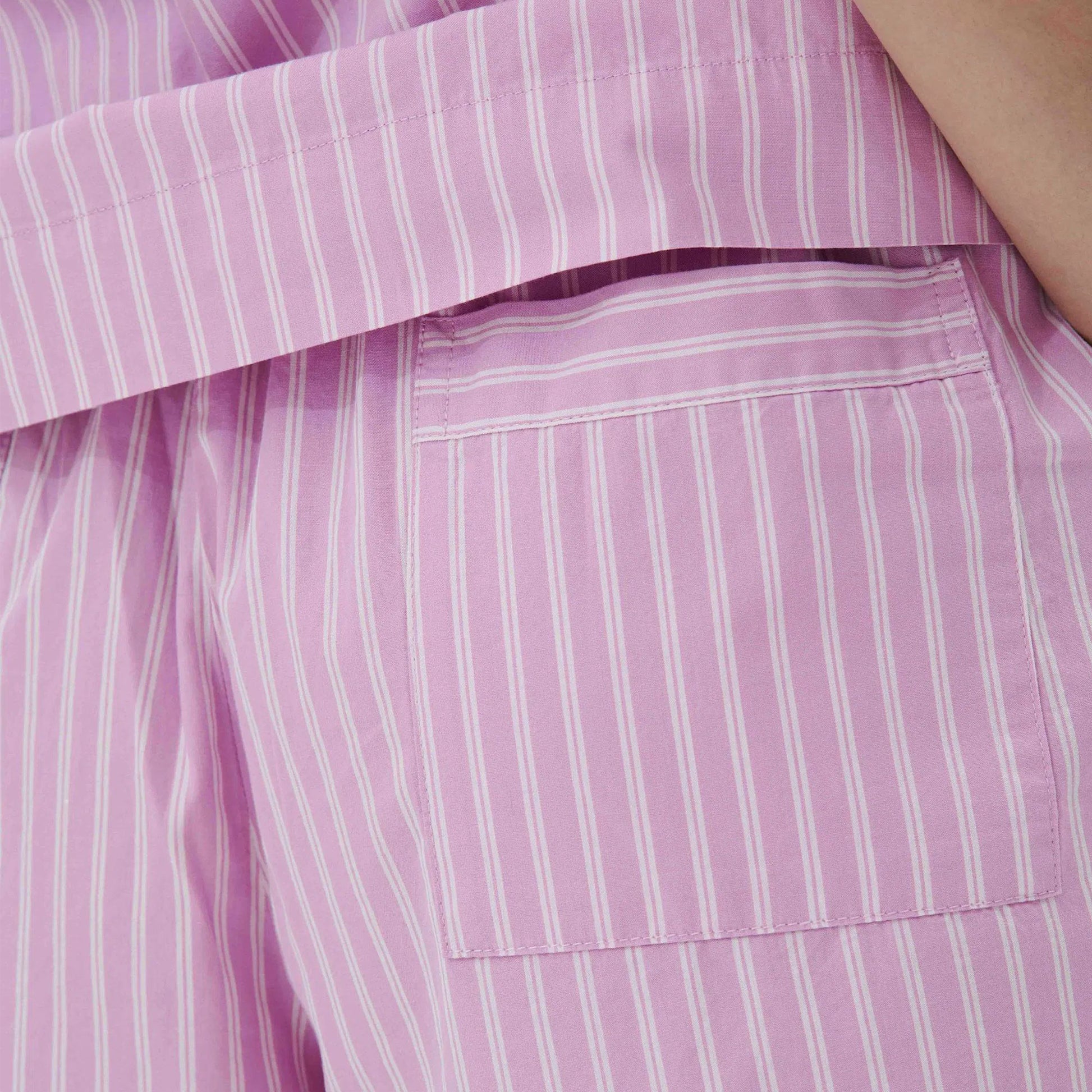 Poplin Shorts Purple Pink Stripes