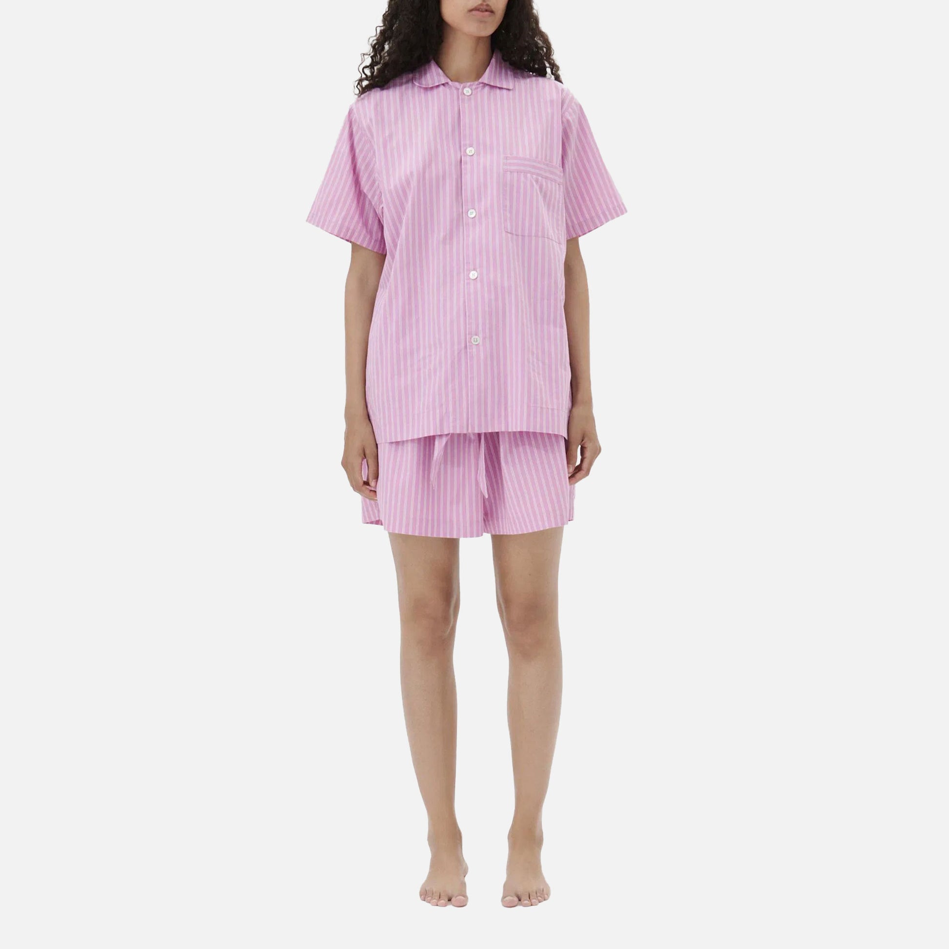 Poplin Shorts Purple Pink Stripes