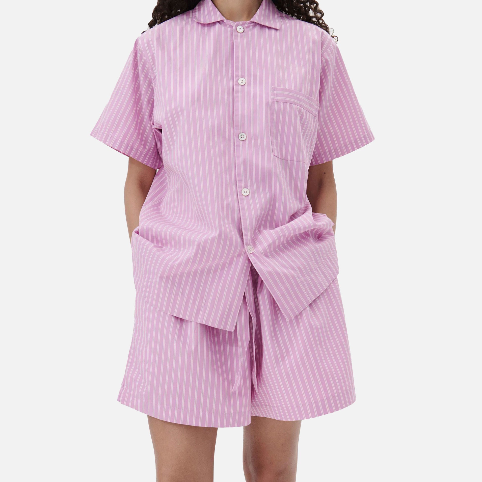 Poplin Shorts Purple Pink Stripes