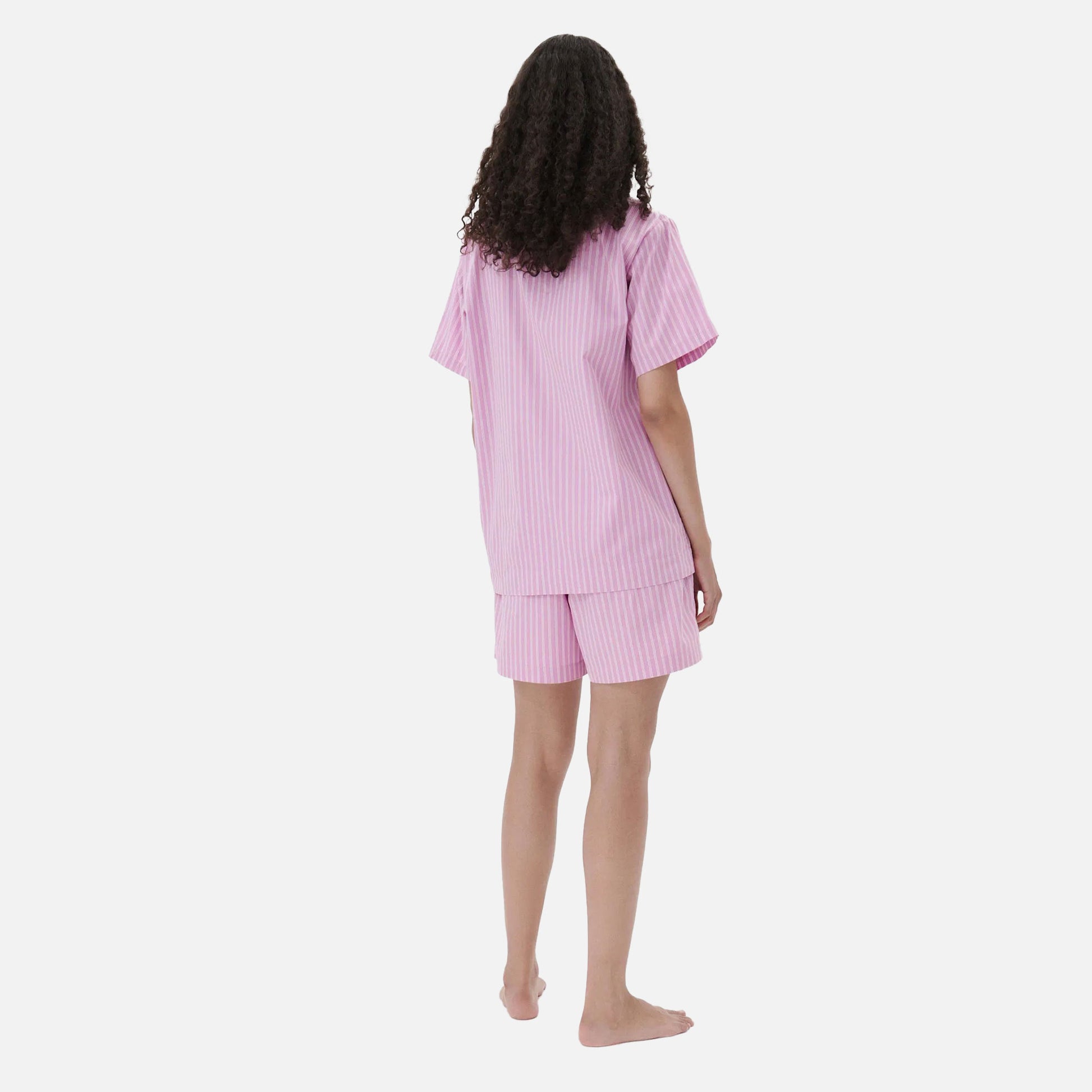Poplin Shorts Purple Pink Stripes
