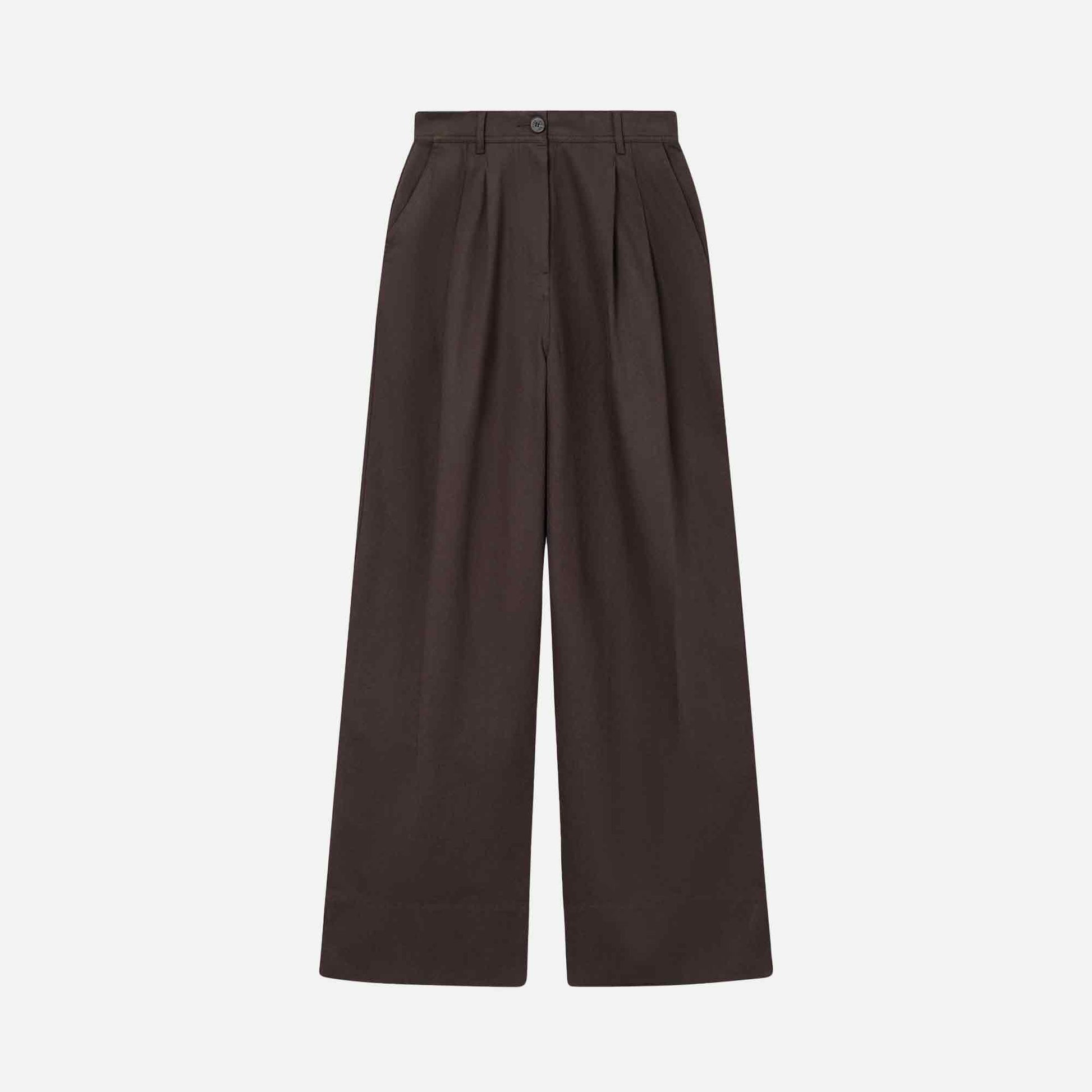 Prairie Cotton Twill Pants Dark Brown