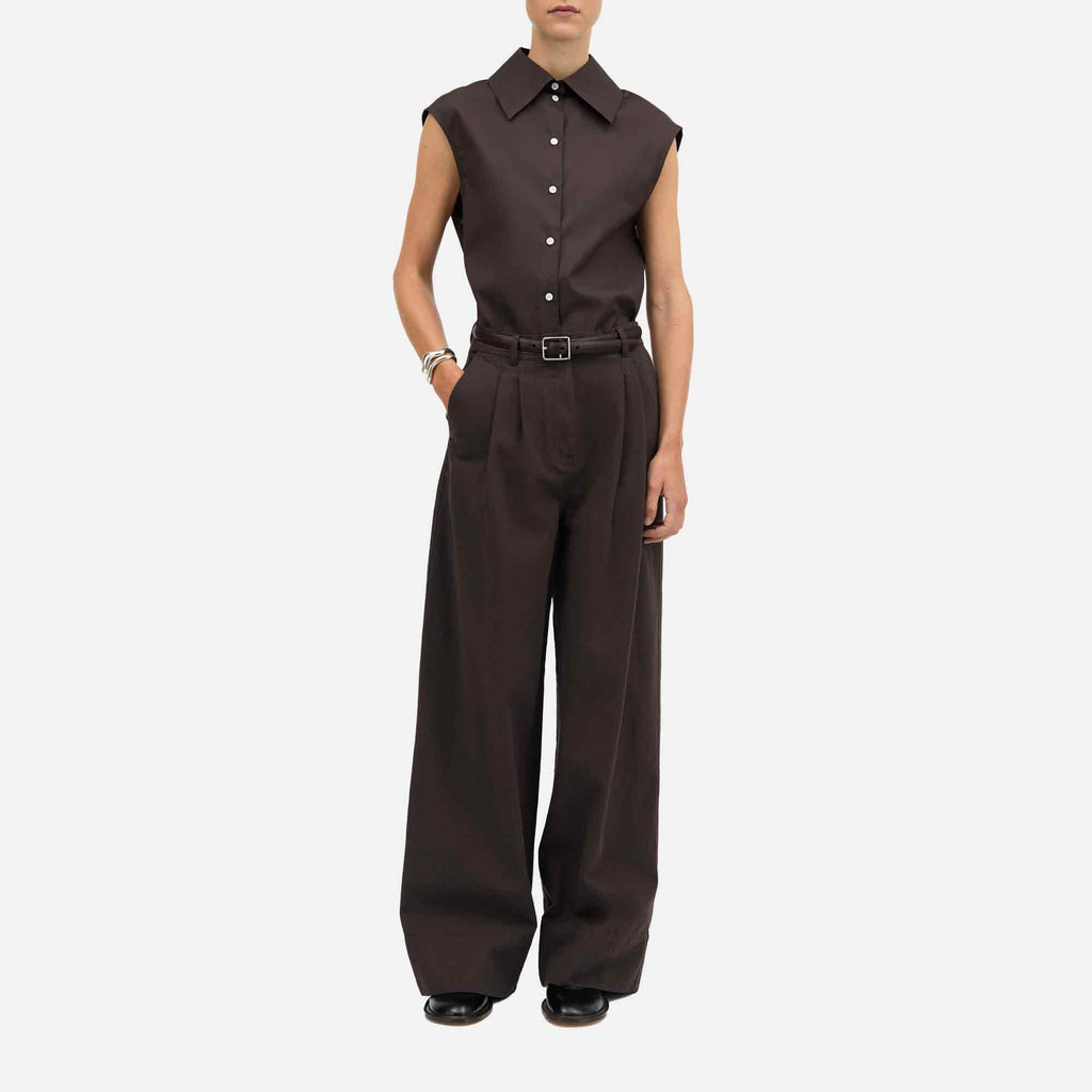 Prairie Cotton Twill Pants Dark Brown