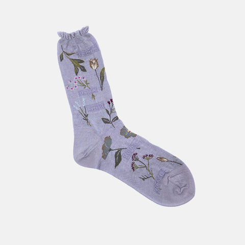 Pressed Flowers Socks Lavender