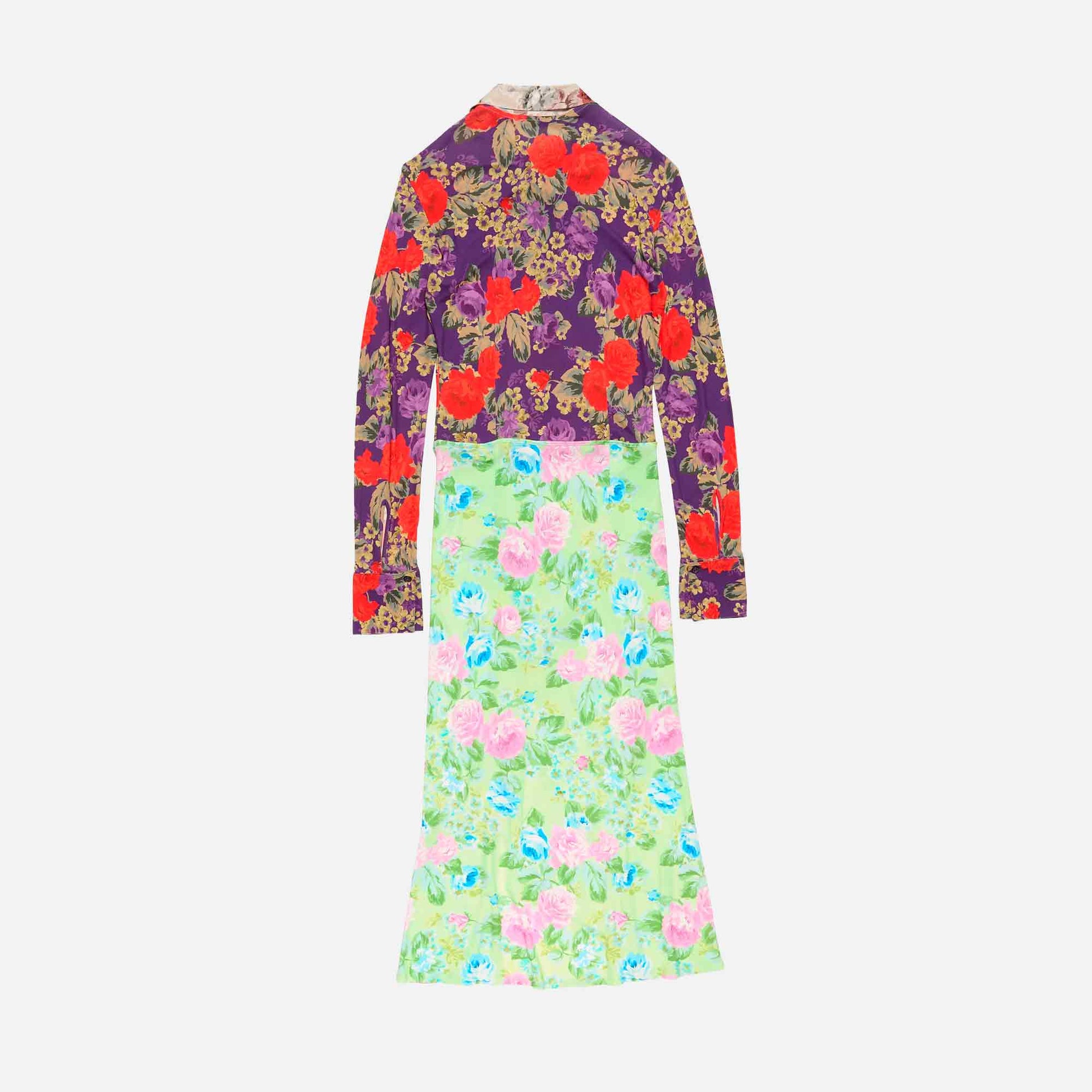 Printed Midi Dress Purple/Green