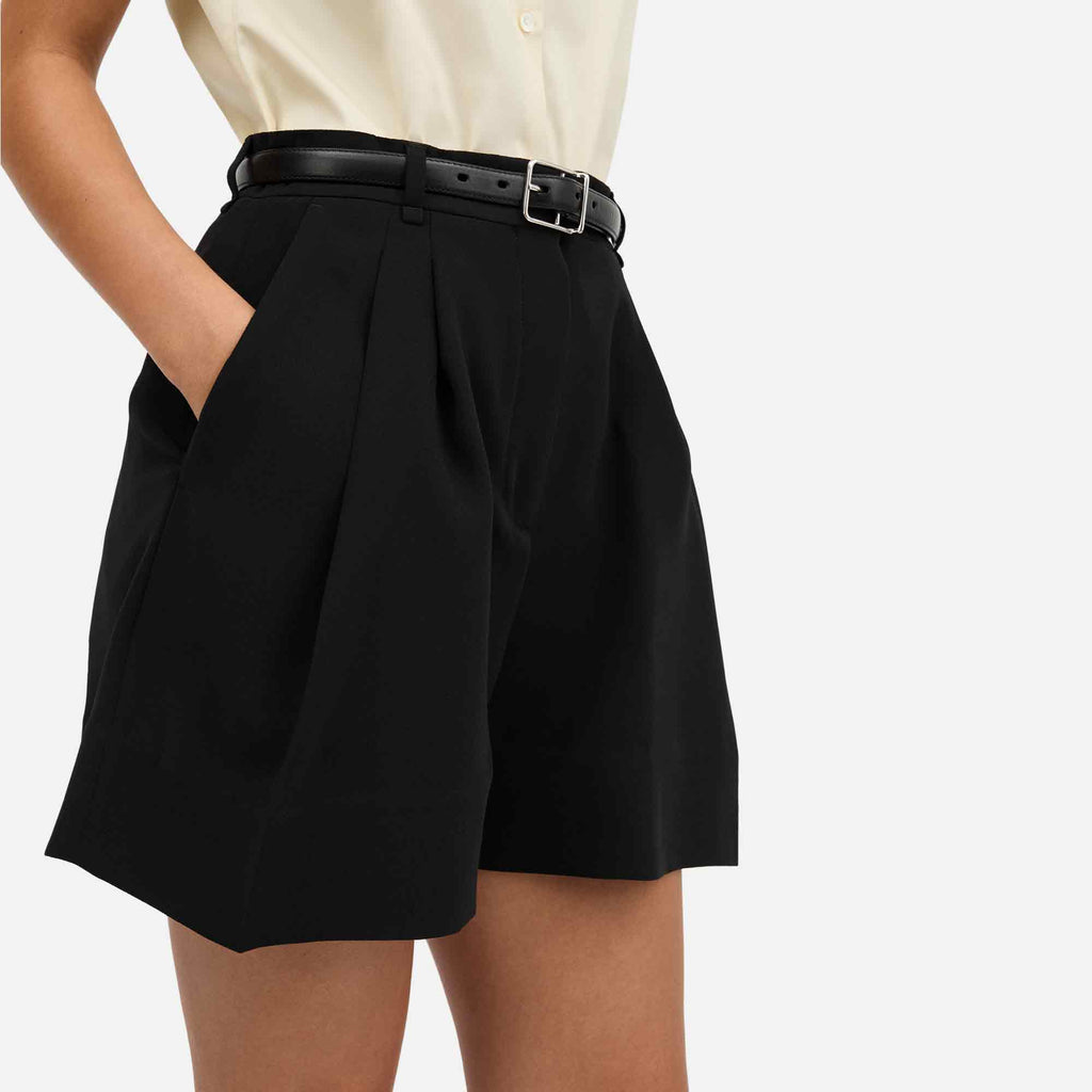 Prisk Crepe Georgette Shorts Black