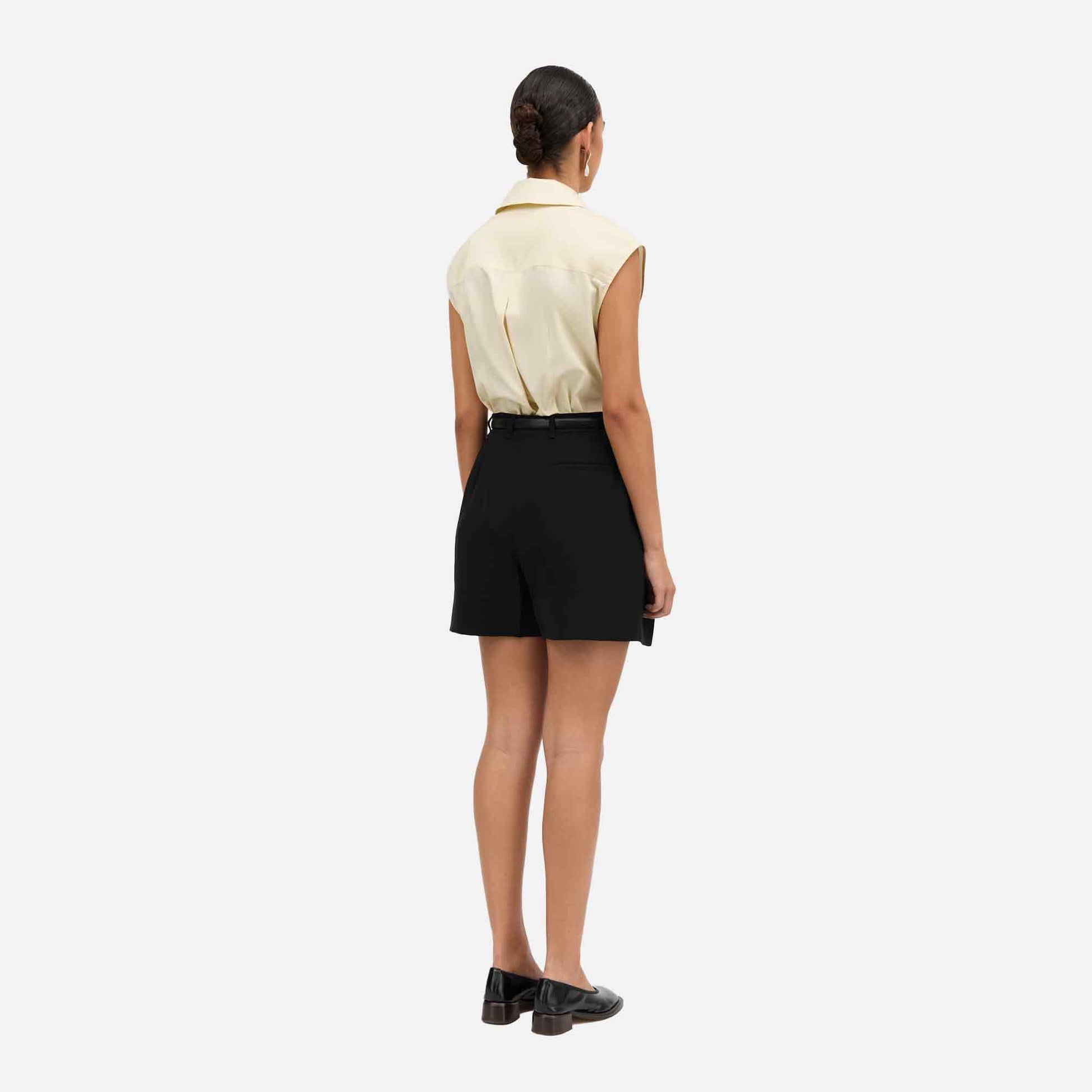 Prisk Crepe Georgette Shorts Black