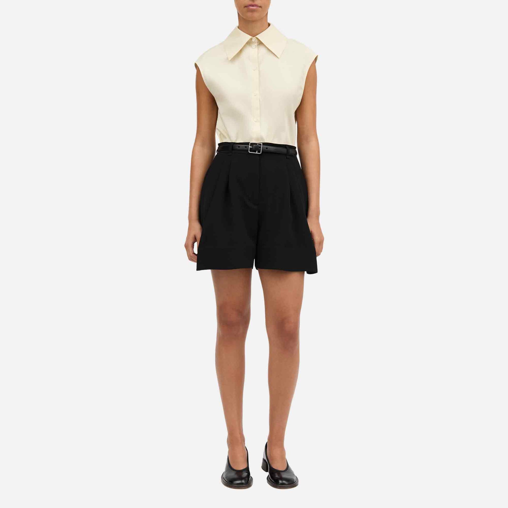 Prisk Crepe Georgette Shorts Black