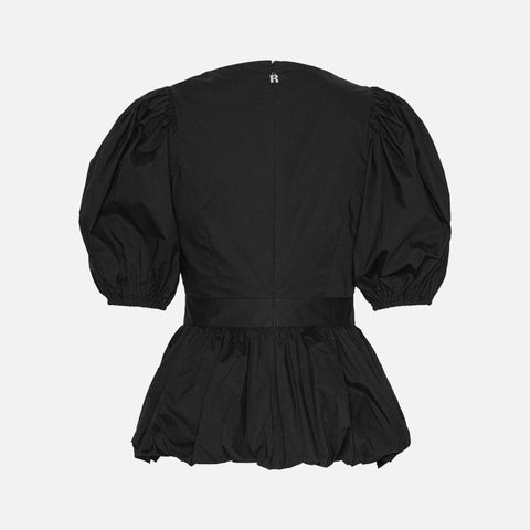 Puff Sleeve Bubble Top Black