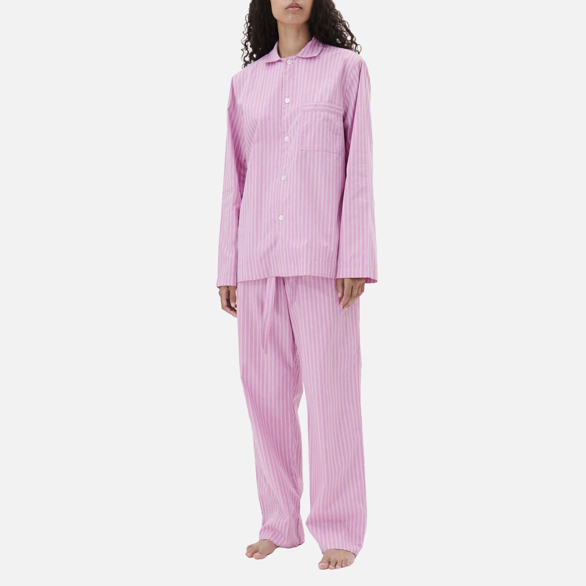 Poplin Pants Purple Pink Stripes