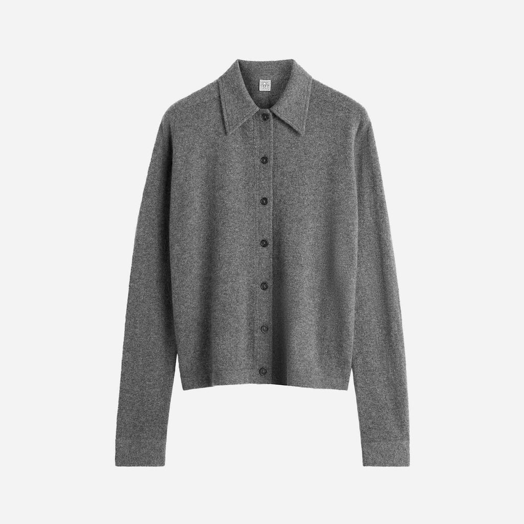 Raglan-Sleeve Cashmere Cardigan Dark Grey