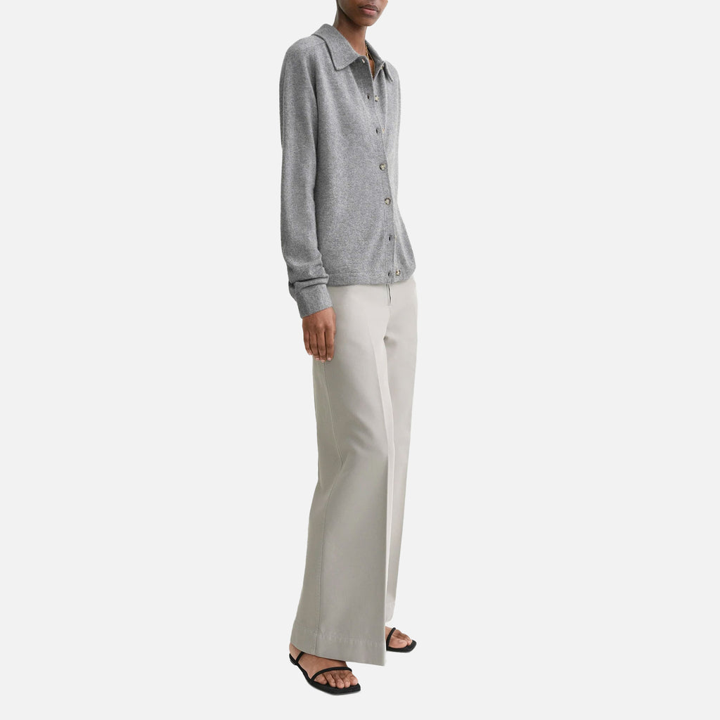 Raglan-Sleeve Cashmere Cardigan Grey Melange