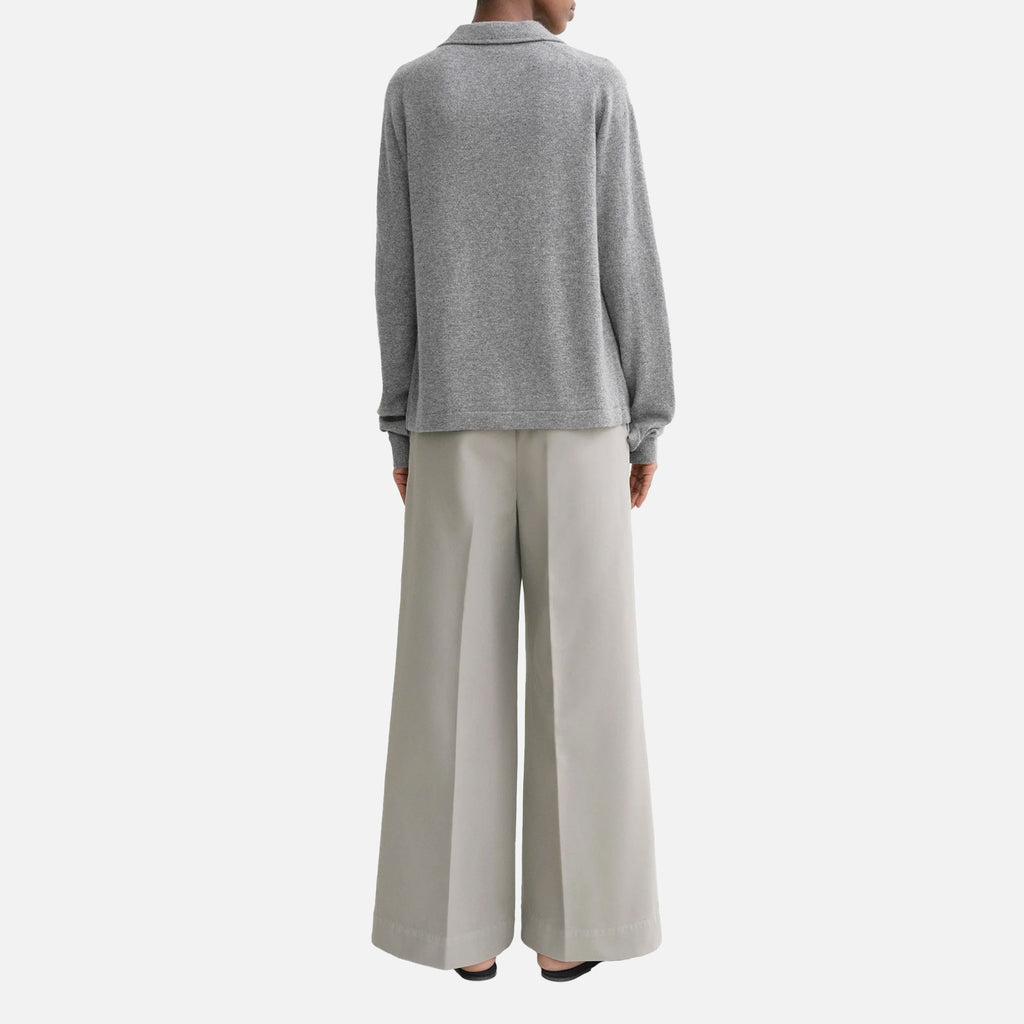 Raglan-Sleeve Cashmere Cardigan Grey Melange