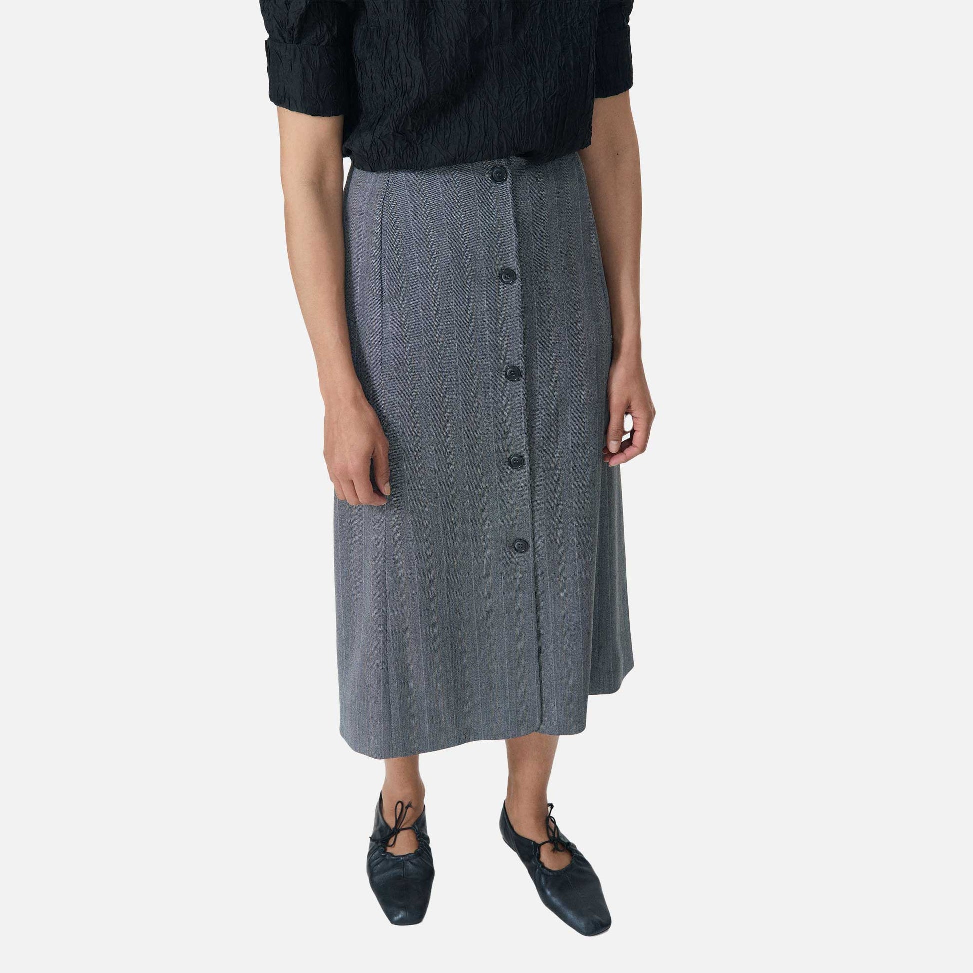 Reyna Skirt Charcoal Weave