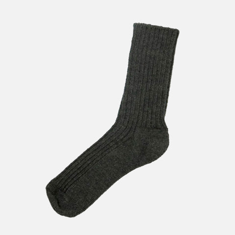 Rib Wool Socks Dark Grey