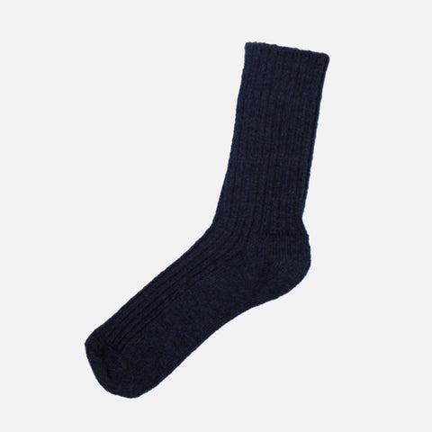 Rib Wool Socks Navy