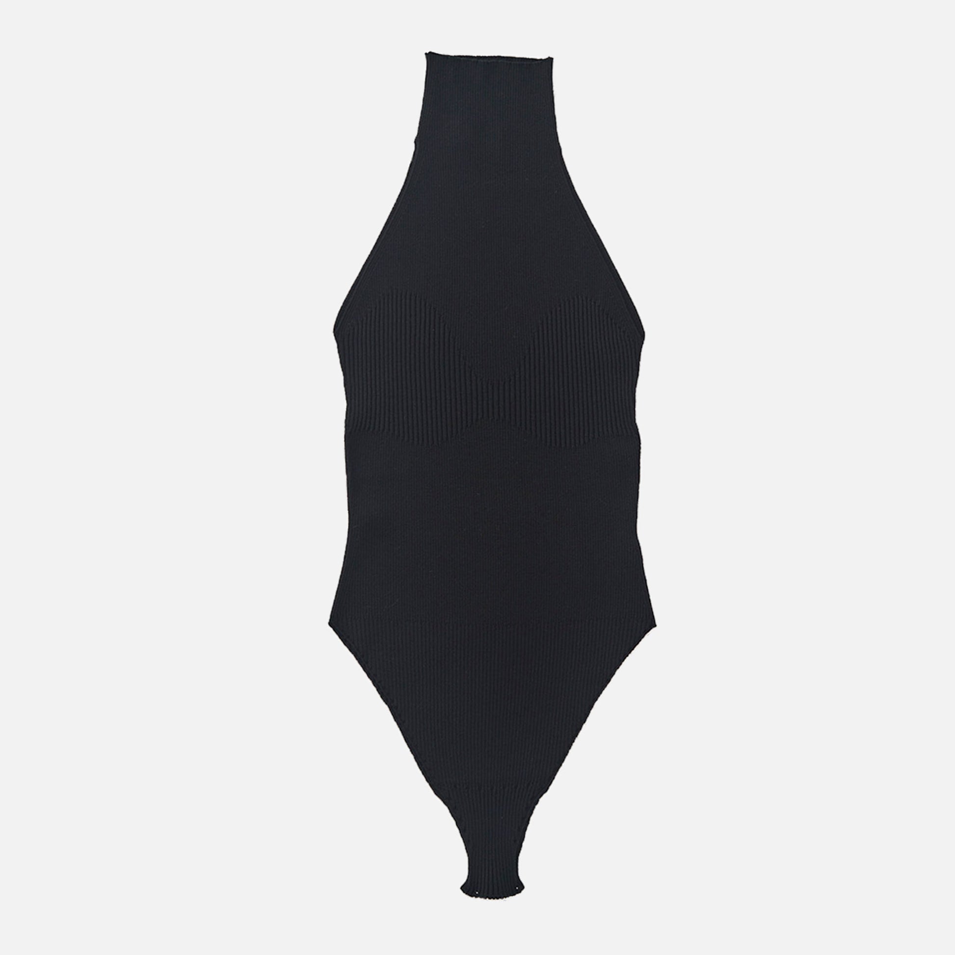 Ribbed Sleeveless Bodysuit Black
