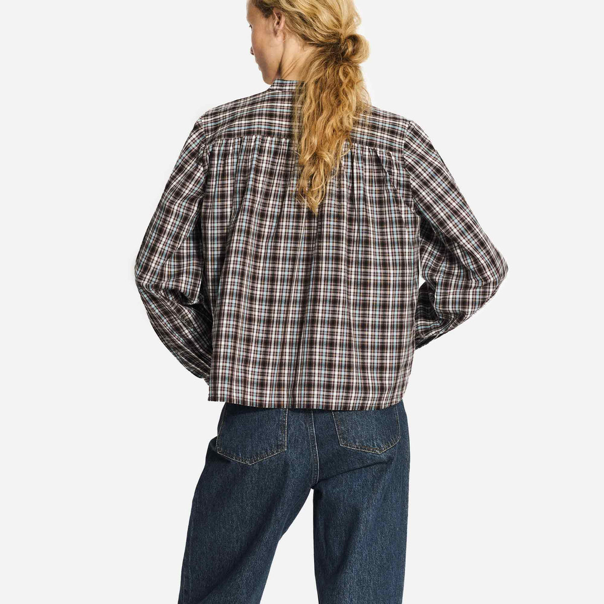 Ritu Shirt Brown Blue Check