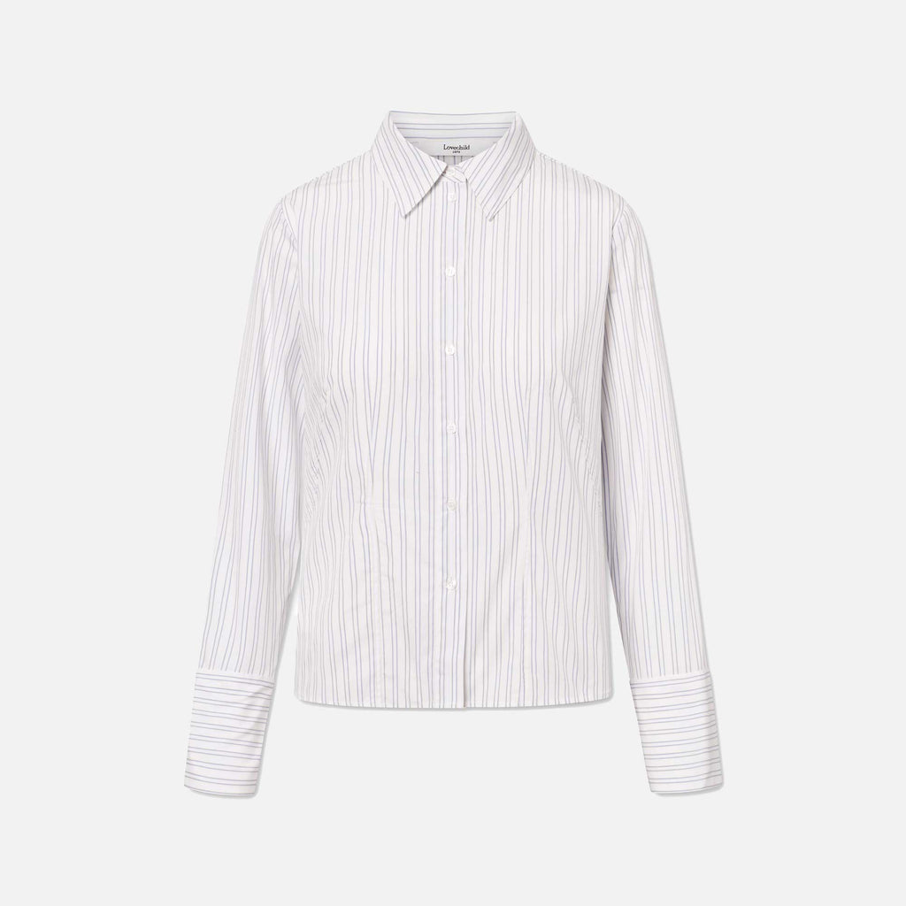 Rosy Shirt Dusty Blue Stripe