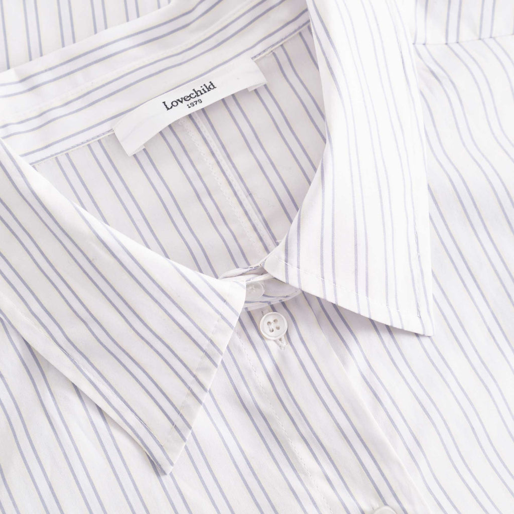 Rosy Shirt Dusty Blue Stripe