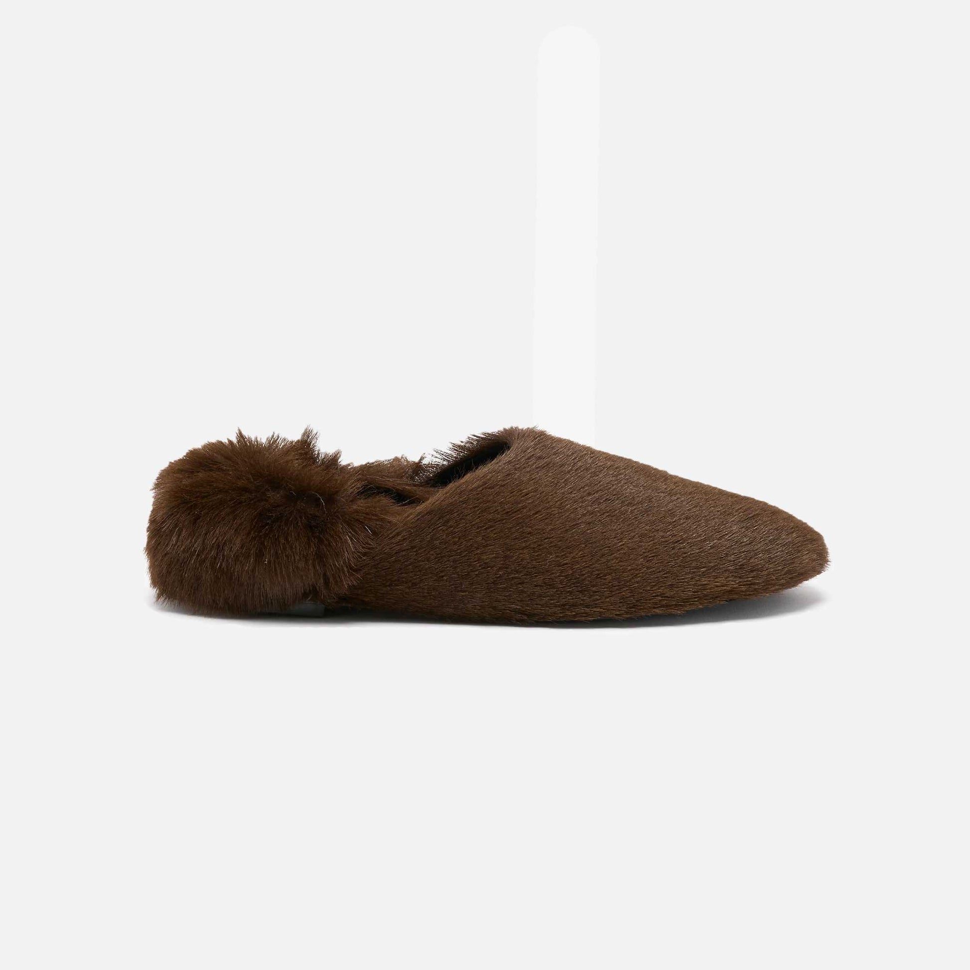 Ruched Tee Slippers Chocolate