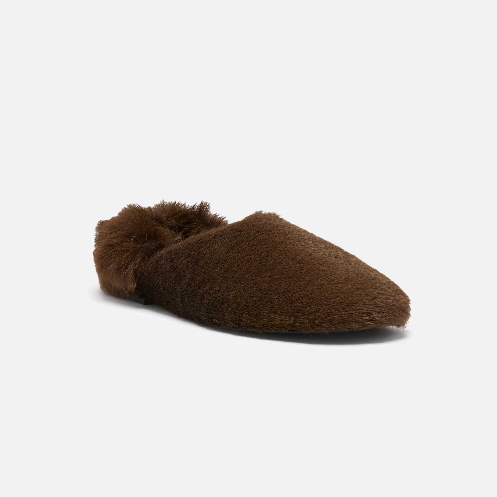 Ruched Tee Slippers Chocolate