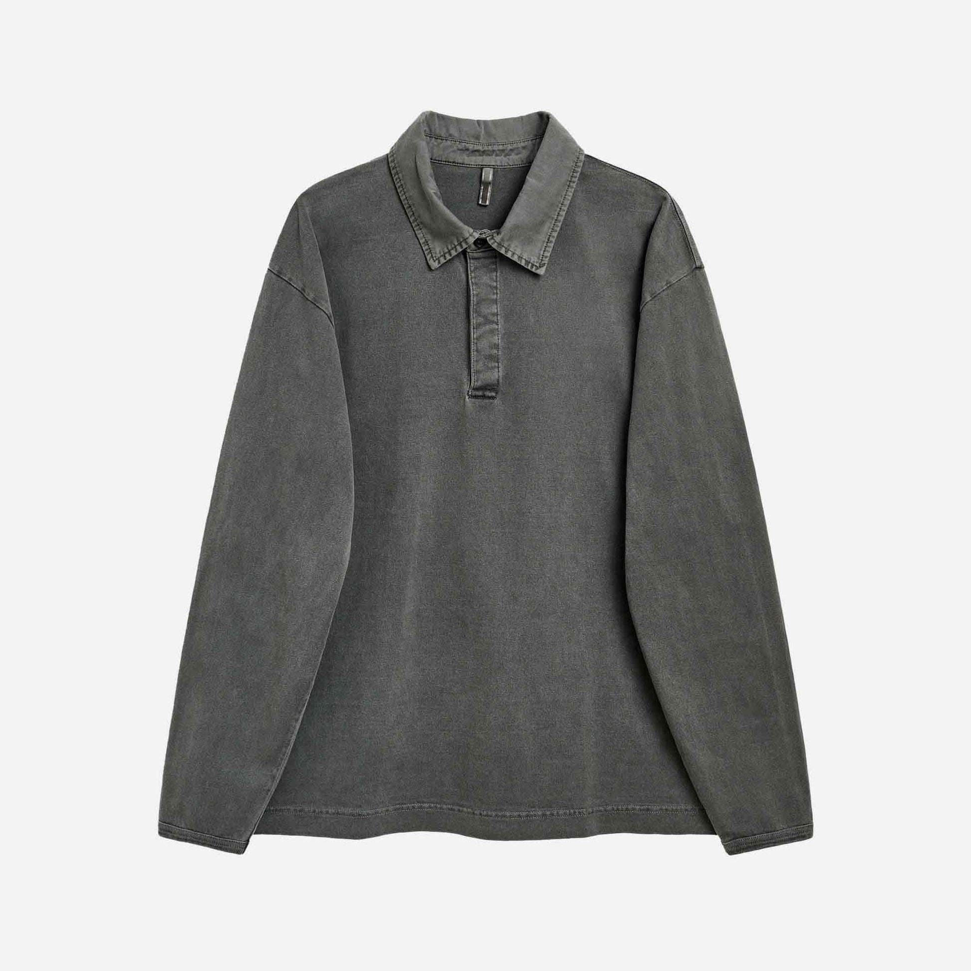 Heavy Jersey Rugby Polo Faded Black