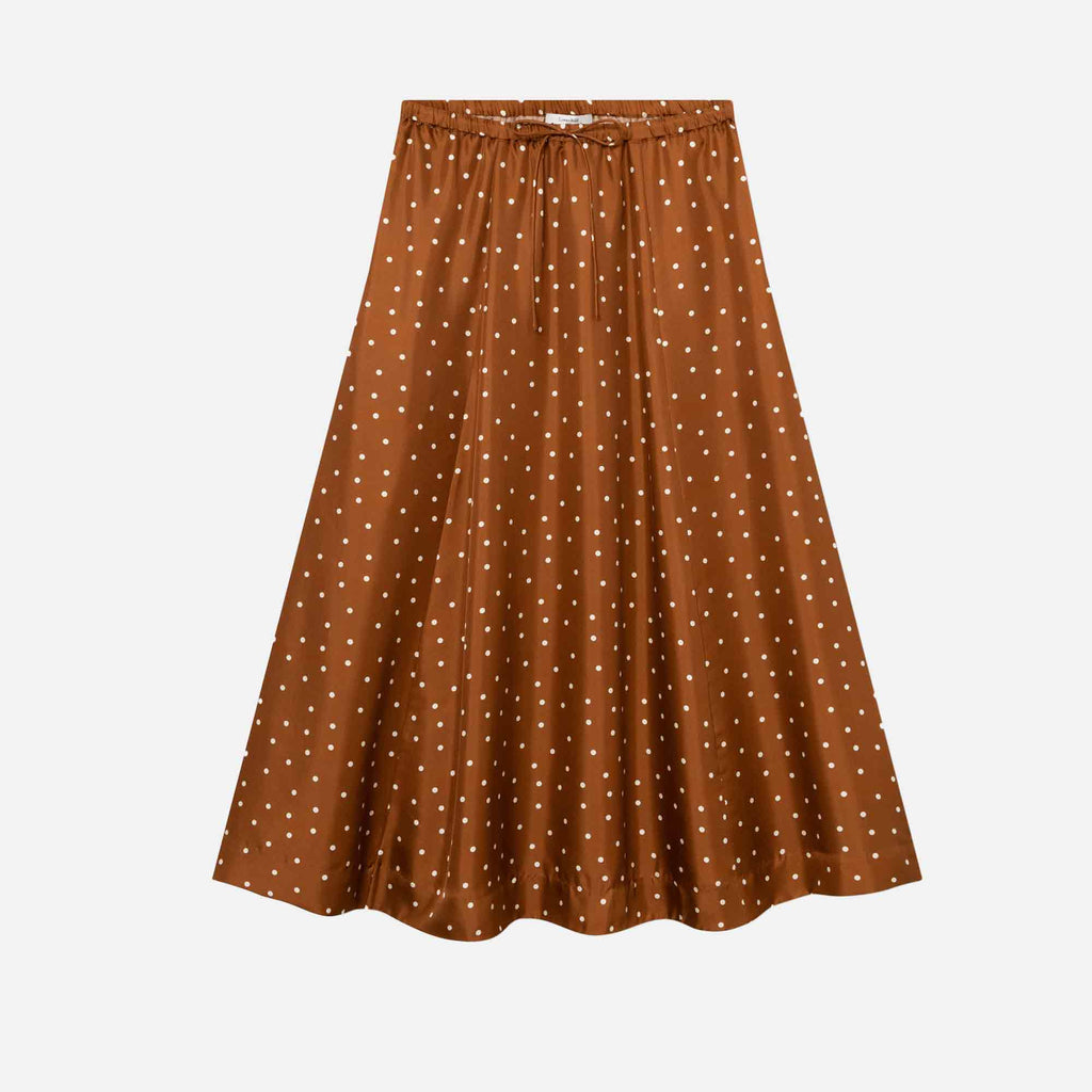 Sallie Skirt Dot Print Caramel