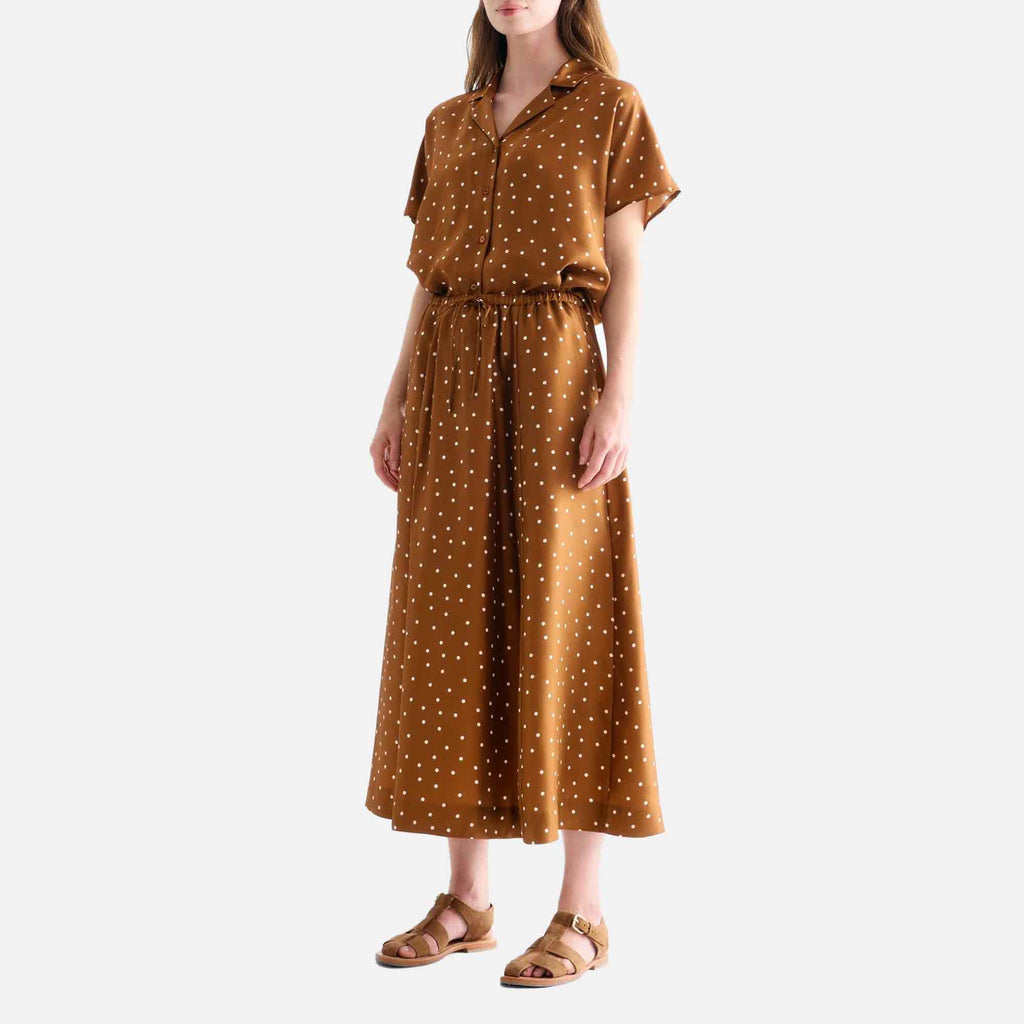 Sallie Skirt Dot Print Caramel