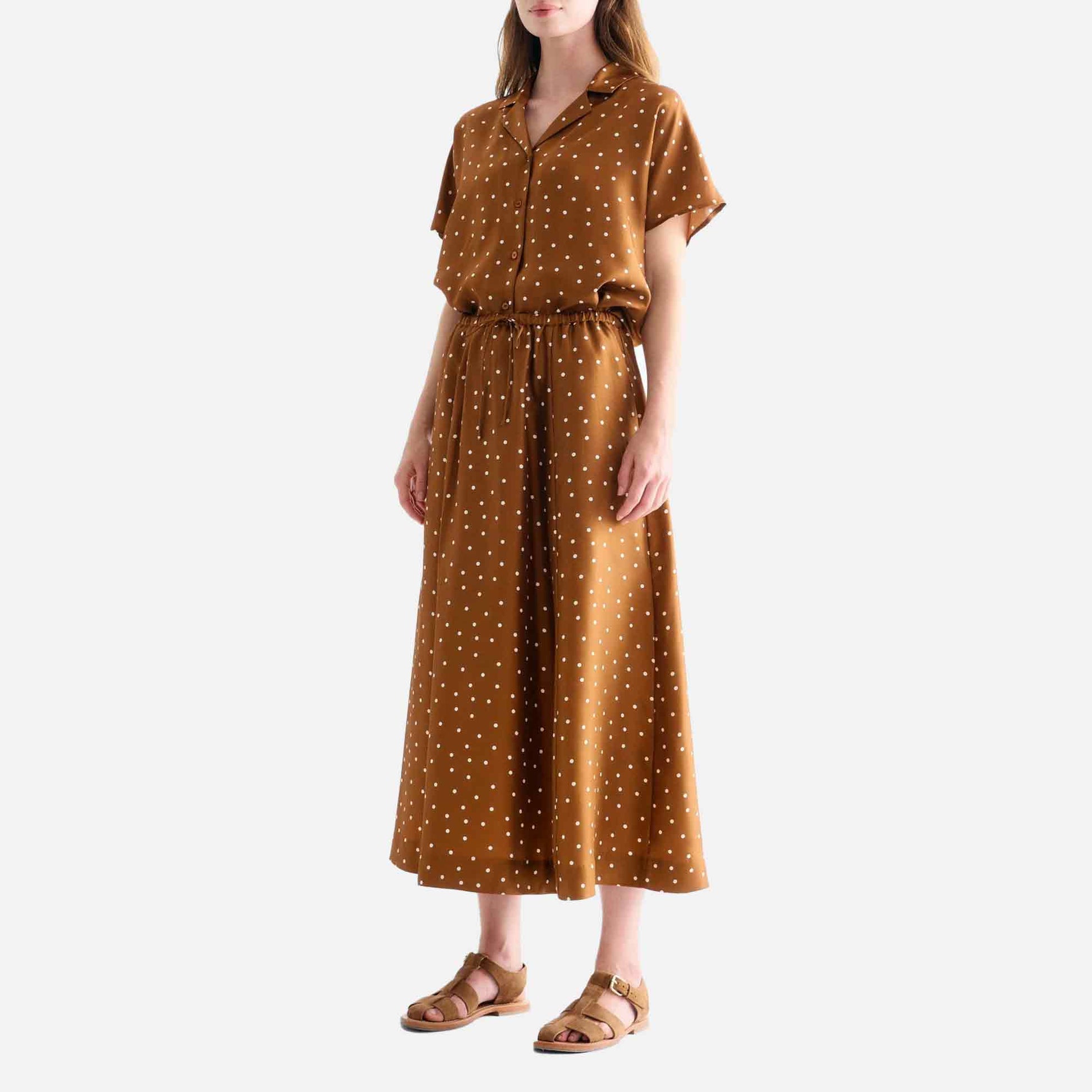 Sallie Skirt Dot Print Caramel