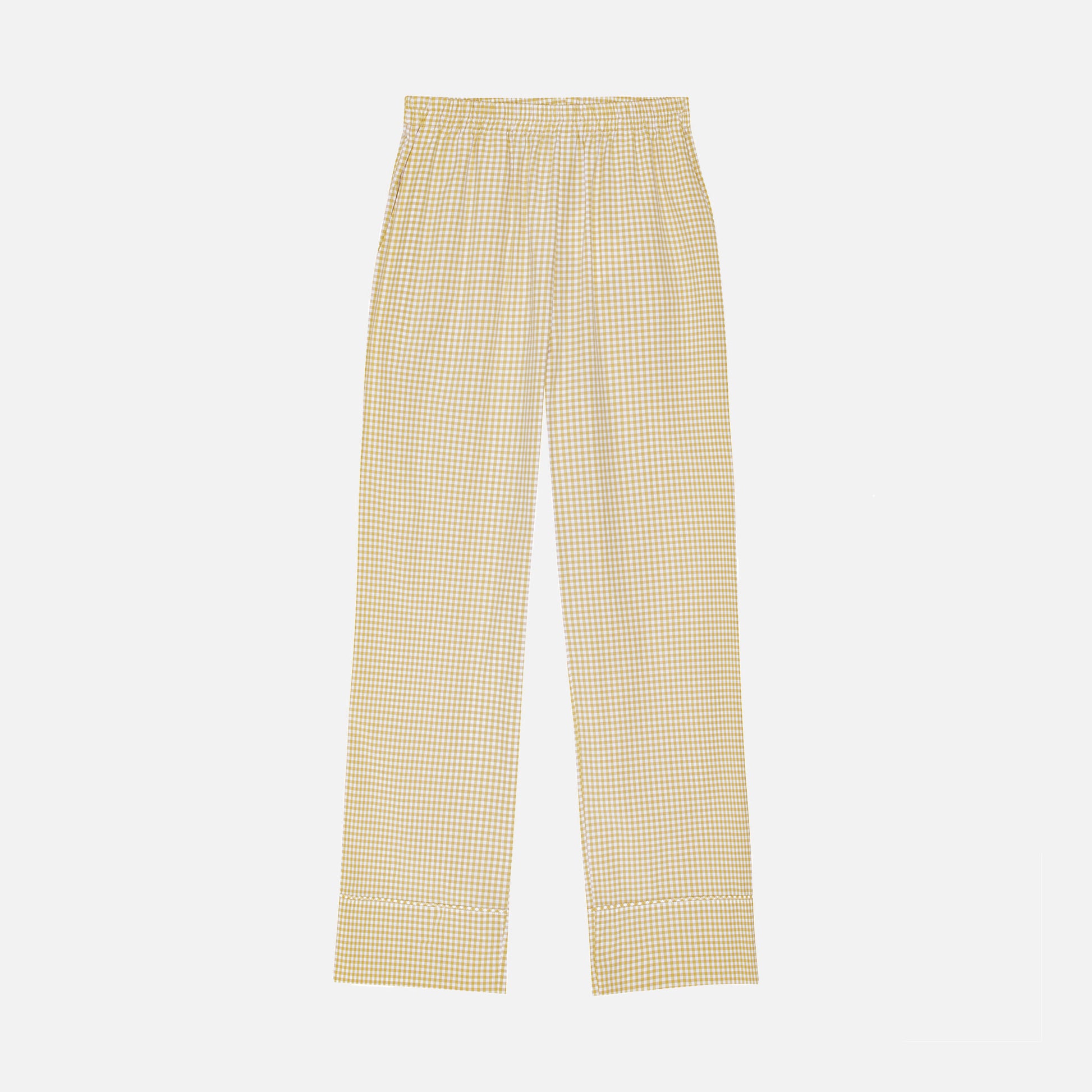 Sam Piping Pants Mini Check Curry/White