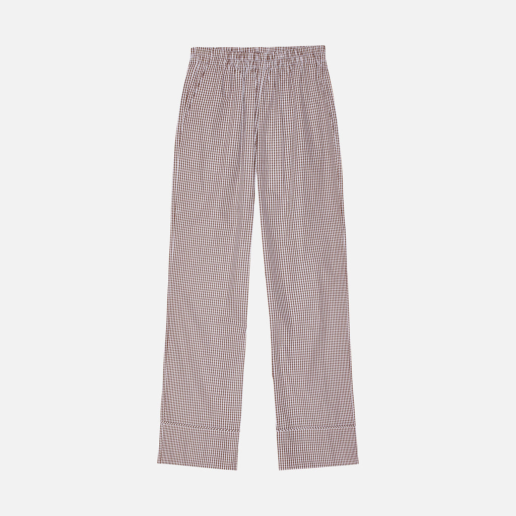 Sam Piping Pants Mini Check Brown/White