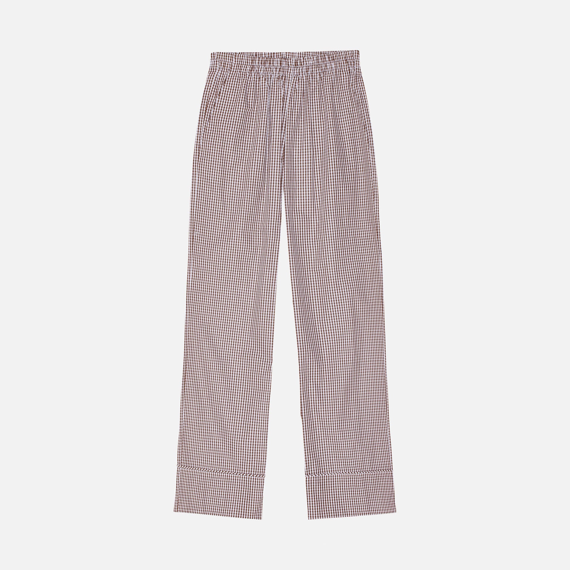 Sam Piping Pants Mini Check Brown/White