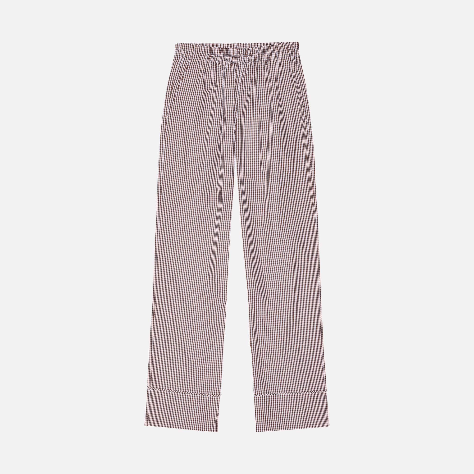 Sam Piping Pants Mini Check Brown/White