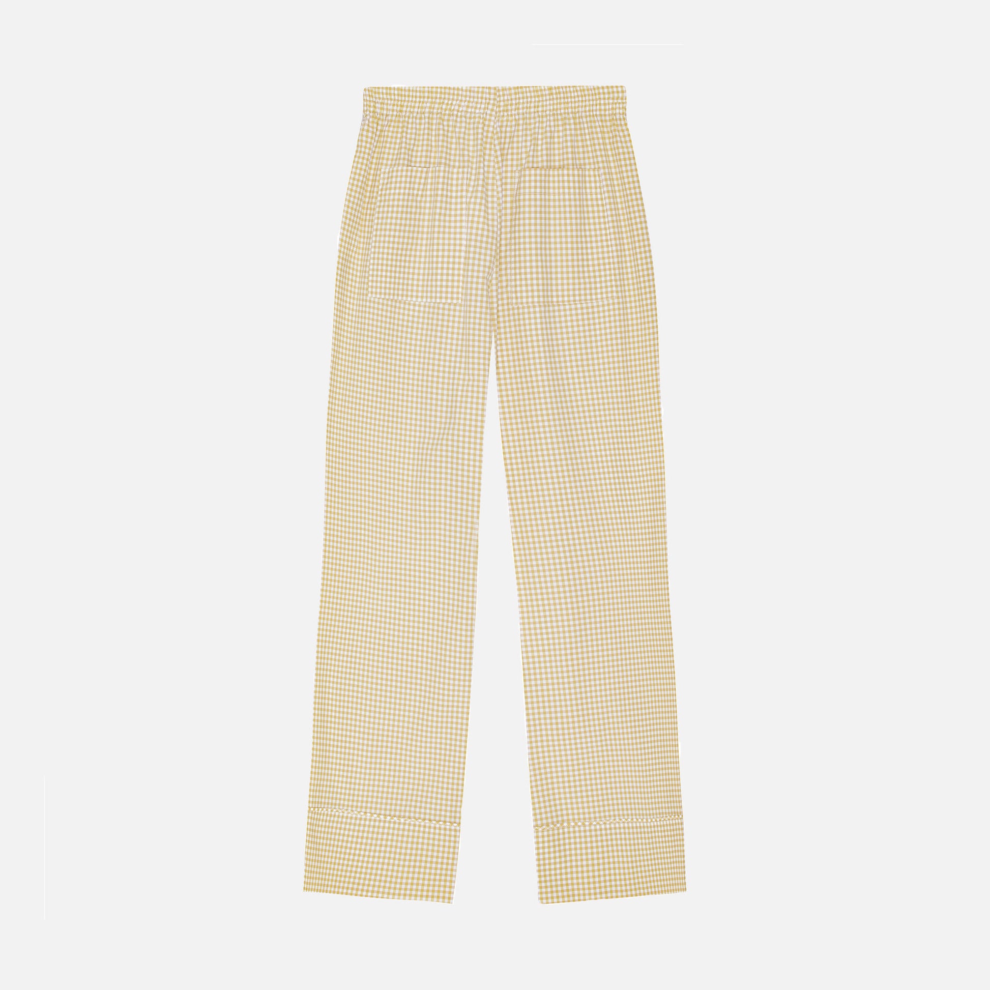 Sam Piping Pants Mini Check Curry/White