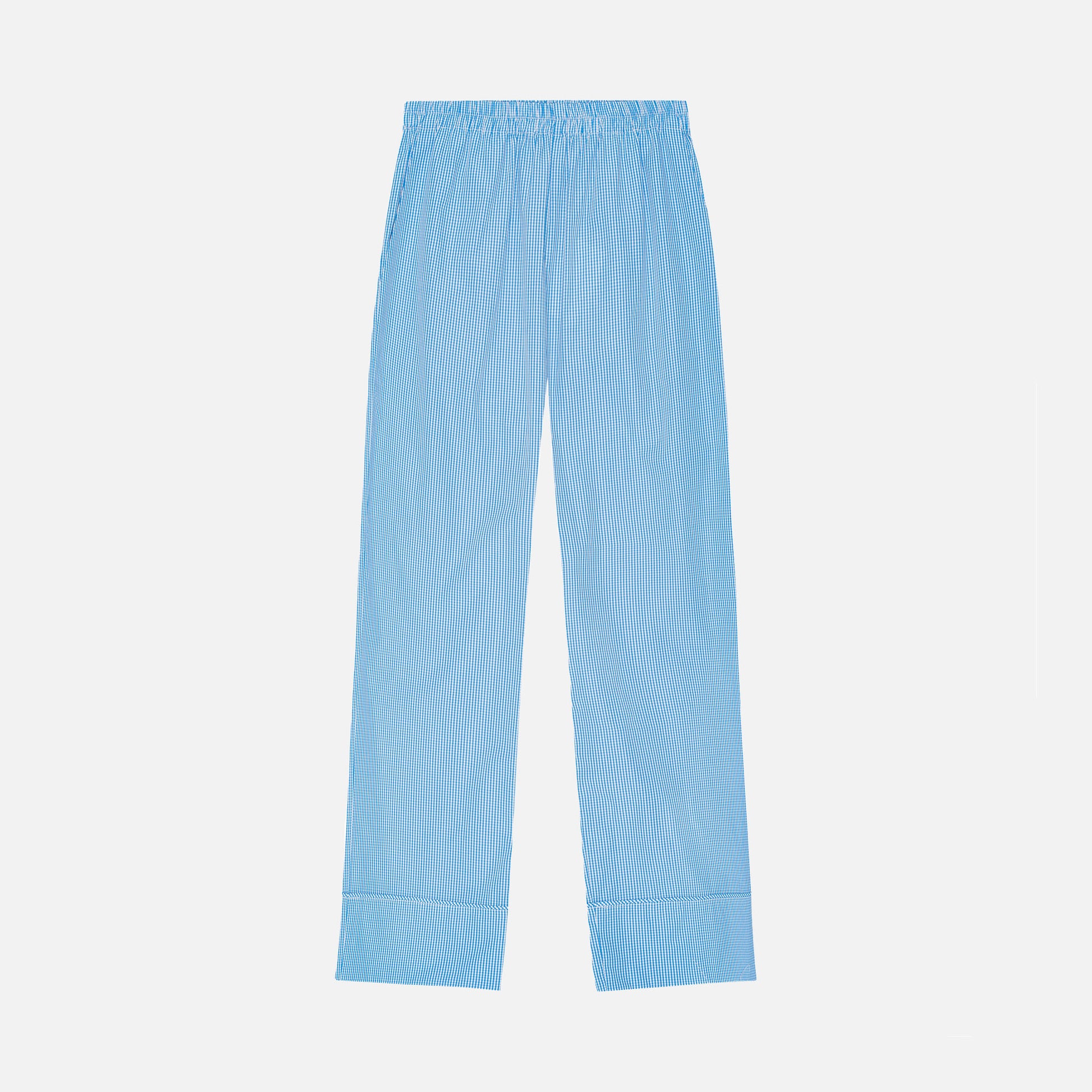 Sam Piping Pants Mini Check Turquoise/White