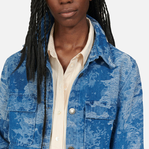 Sanibel Shirt Denim Blue Jacquard