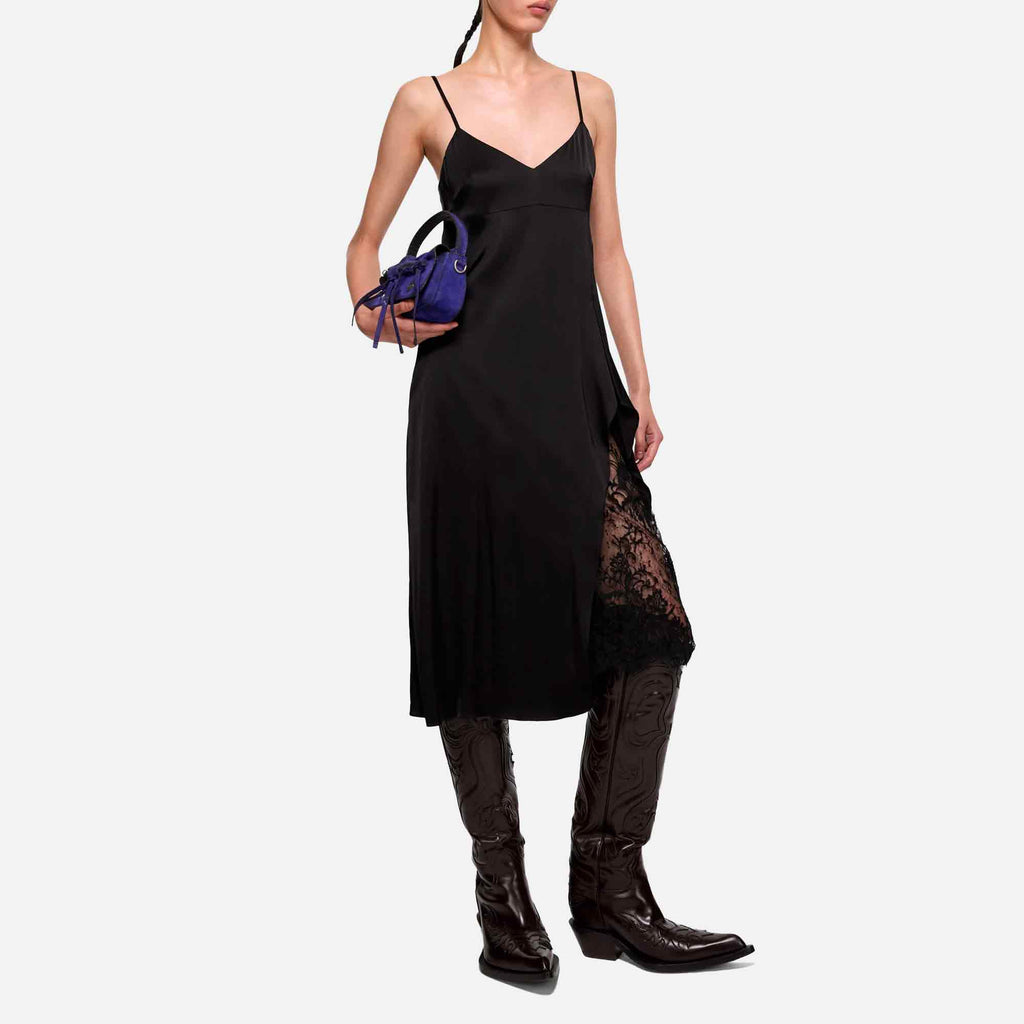 Satin Slip Dress Black