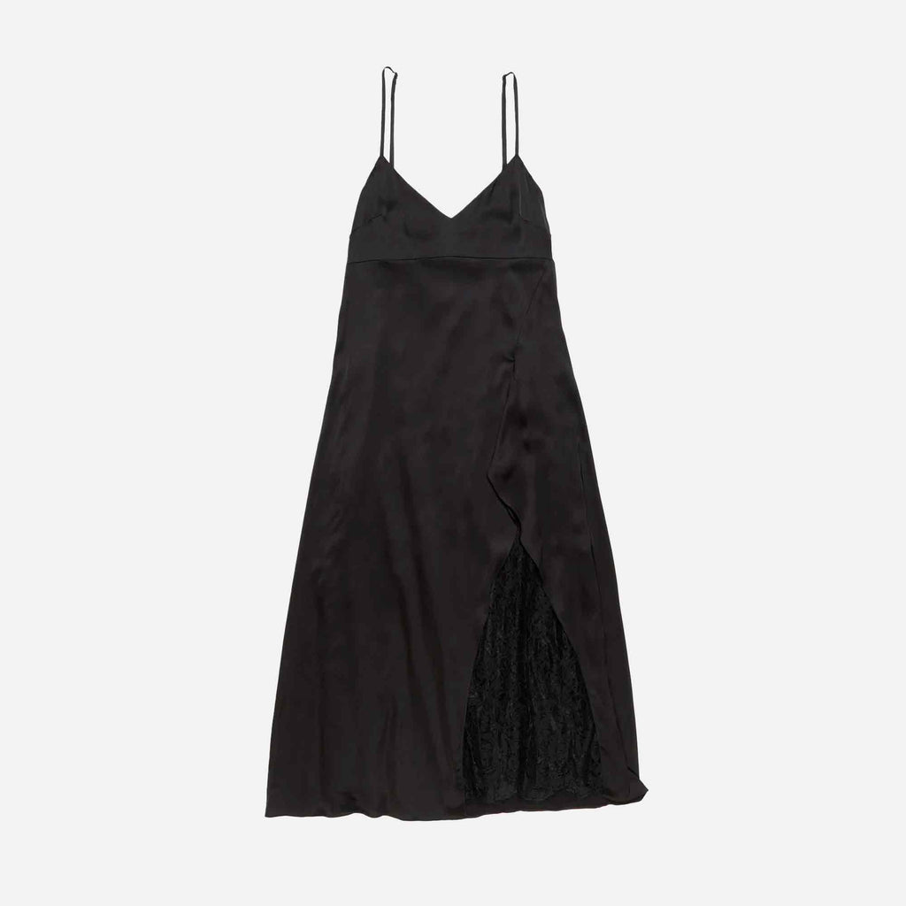 Satin Slip Dress Black
