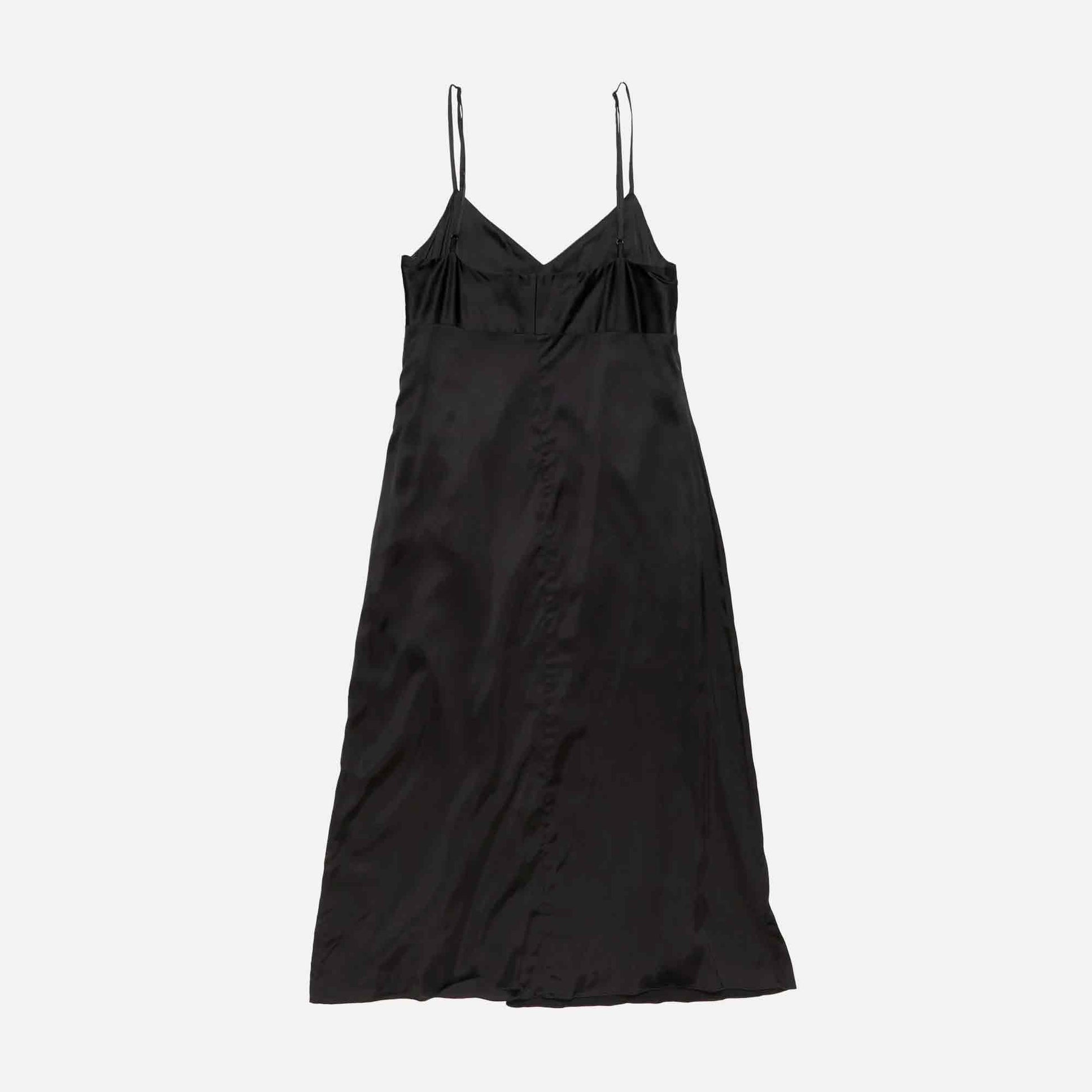 Satin Slip Dress Black