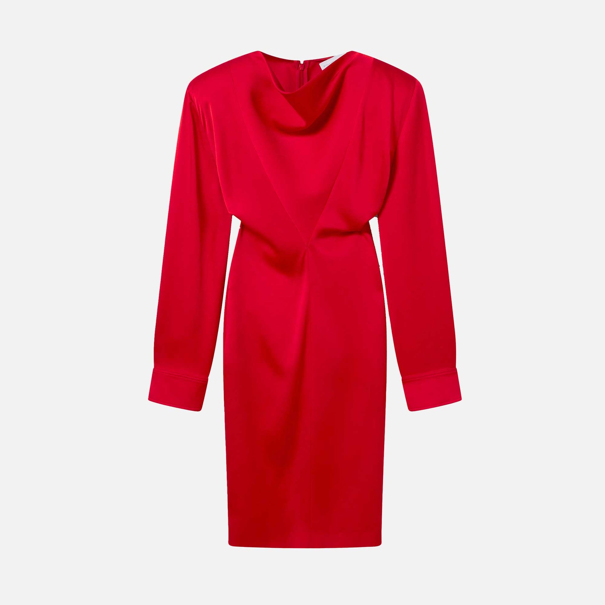 Satin Midi Dress Lipstick Red