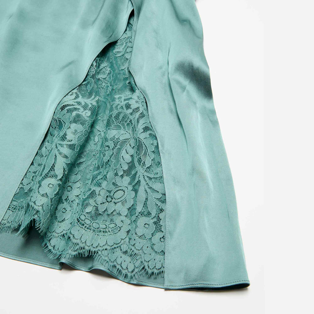 Satin Slip Dress Sage Green